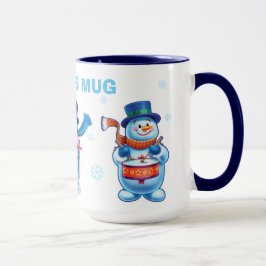 Taza Winter Wonderland snow people mug custom name
