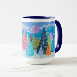 Taza Winter Wonderland Whimsical Forest Art