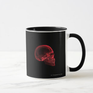 Taza Wireframe rojo de un cráneo