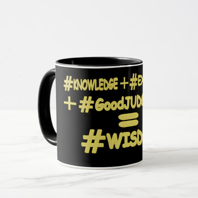 Taza "WISDOM EQUATION" Diseño De Expresión Cute. ¡Hazte (Anverso izquierdo)