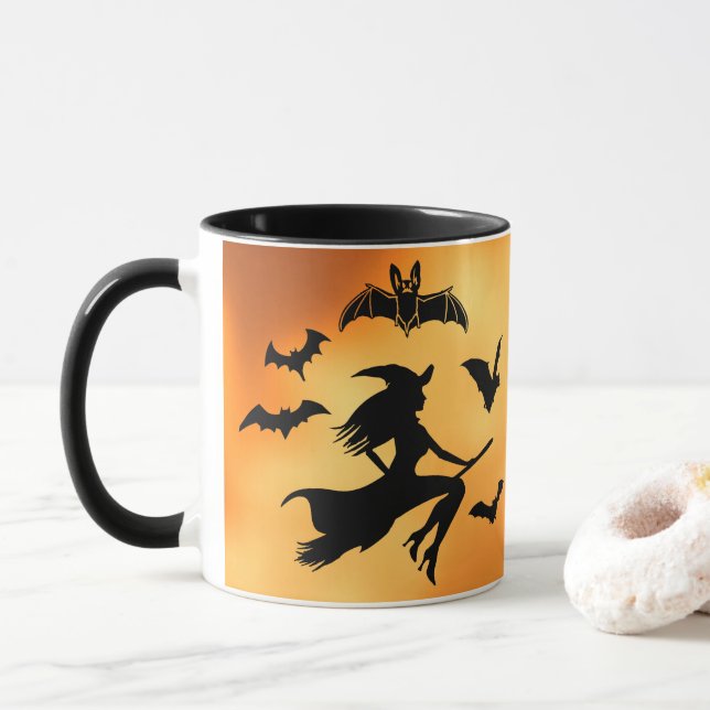 Taza Witch Bats Moon (Con donut)