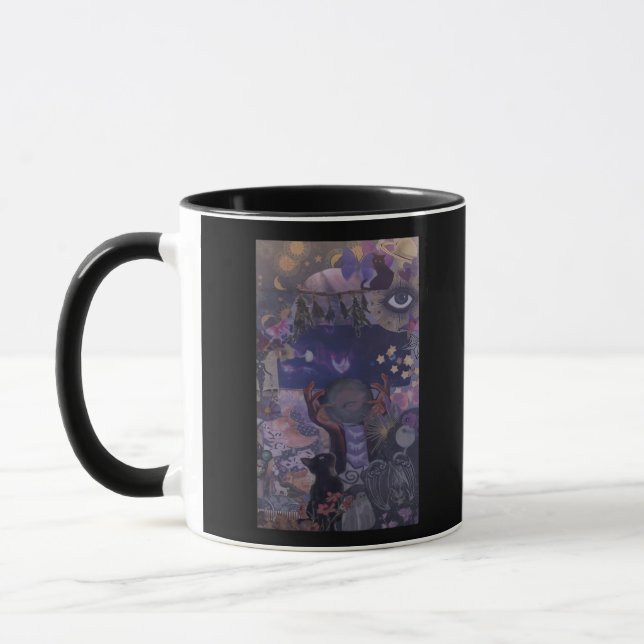 Taza Witchen Whimsigoth Estética Con Gatos (Izquierda)