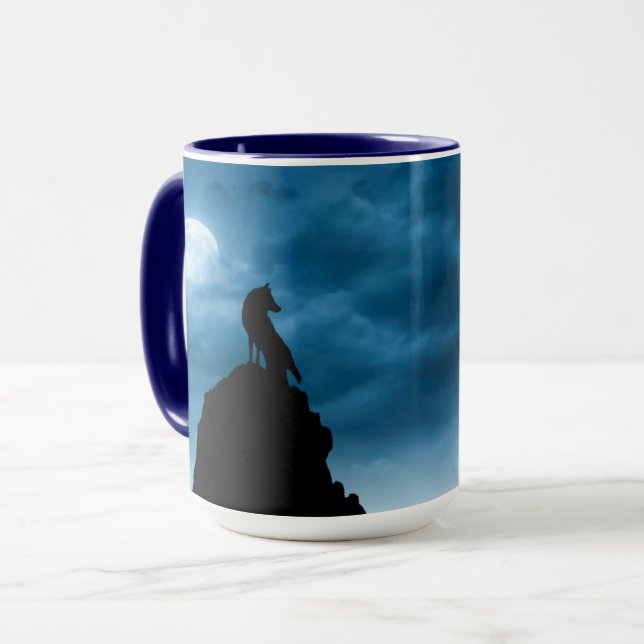 Taza Wolf En Moonlightt Ceramic Mug (Anverso izquierdo)