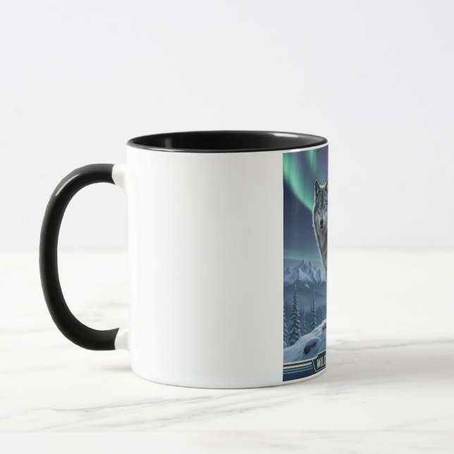 Taza Wolf Mug 🐺 ❄️ | 🌌 de Arte de Vida Silvestre de l (Izquierda)