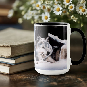 Taza Wolf Winter Castle Fantasy