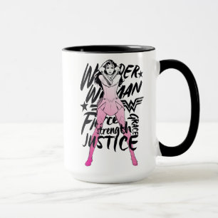 Taza Wonder Woman Brush Typography Art