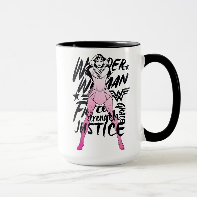 Taza Wonder Woman Brush Typography Art (Derecha)