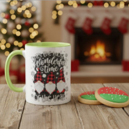 Taza Wonderful Gnome Truck Plaid Christmas Mug Gift
