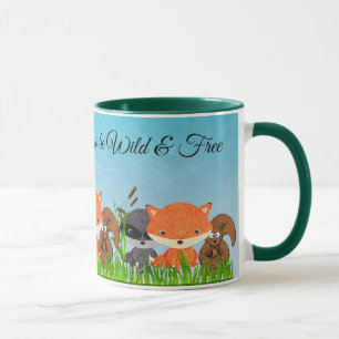 Taza Woodland Creations Fox Raccoon Squirrel Coffee Mug