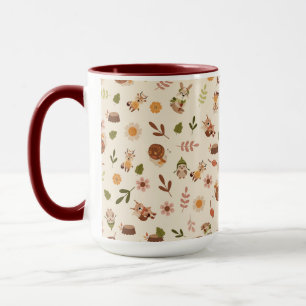 Taza Woodland Fox Autumn Theme Neutral