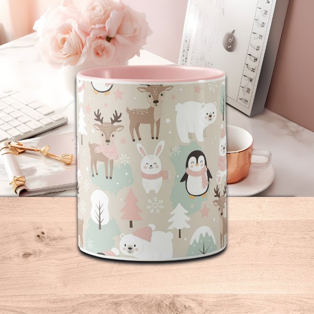 Taza Woodland Whimsical Forest Animals Winter (Subido por el creador)