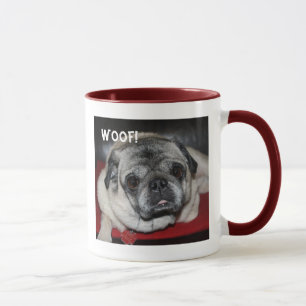 Taza Woof, Pug Ringer Mug