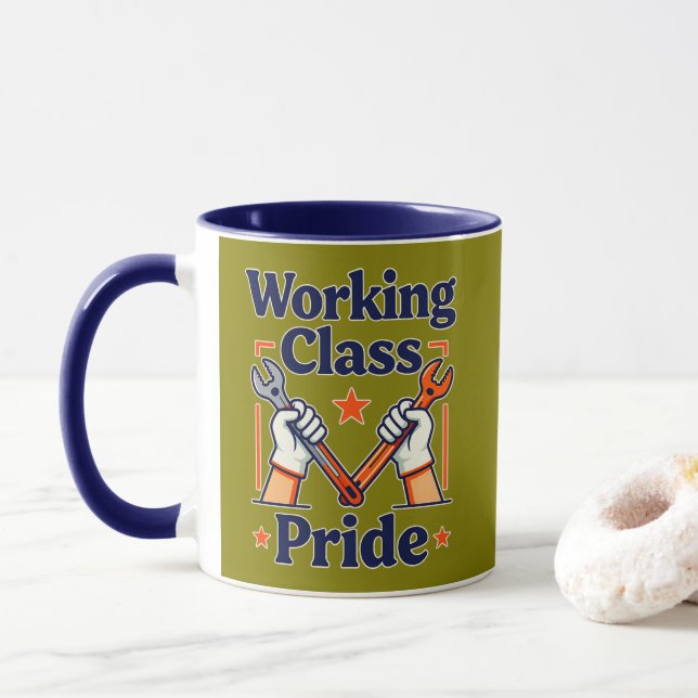 Taza Working Class Pride Tools and Strength Design (Con donut)