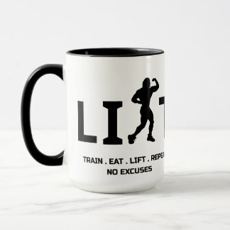 Taza Workout Motivation Mug - LIFT and Train Hard 