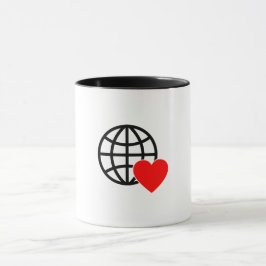 Taza World Love Globe Icon | Heart Earth Summer Design