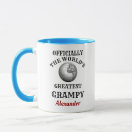 Taza Worlest Greatest Grampy Añadir tu Nombre Abuelo