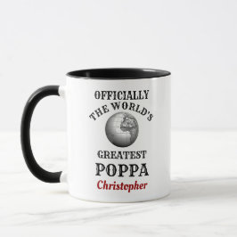 Taza Worlest Greatest Poppa Añadir tu nombre papá