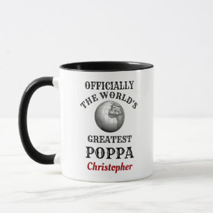 Taza Worlest Greatest Poppa Añadir tu nombre papá
