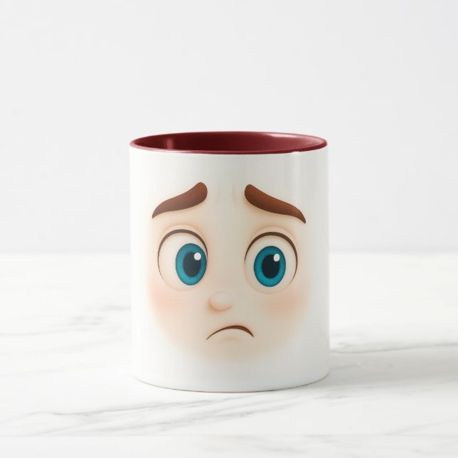 Taza Worried blue eyes – anxious big mood face (Centro)
