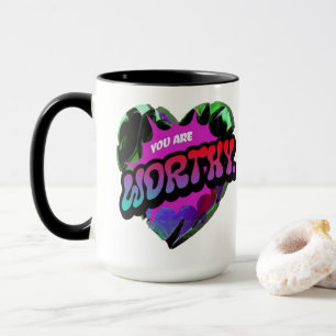 Taza Worthy Mug - Café motivacional de autoafirmación