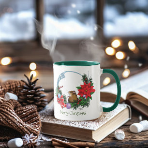 Taza Wreath del ratón navidades