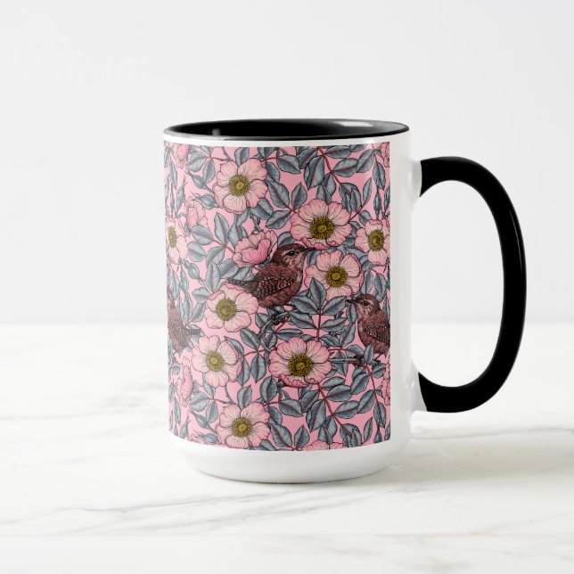 Taza Wrens en los rosas (Derecha)