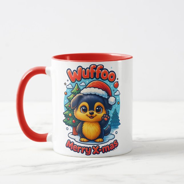 Taza Wuffoo Molli Merry X-mas Kawaii 3D Holiday (Izquierda)
