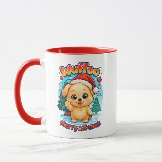 Taza Wuffoo Starssie Merry X-mas Kawaii 3D Holiday (Izquierda)