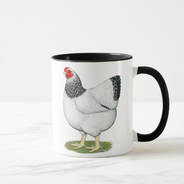 Taza Wyandotte:  Gallina colombina (Derecha)