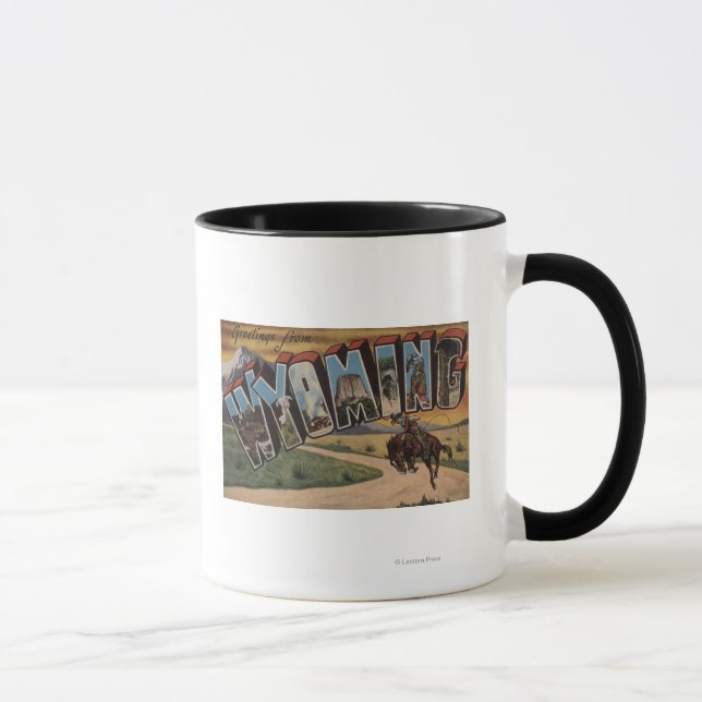 Taza Wyoming (Cowboy)Escenas de letras grandesWyoming (Derecha)