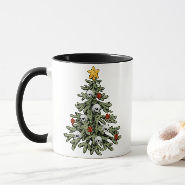 Taza XMAS escalofriante | Un Grunge De Árbol De Navidad (Con donut)