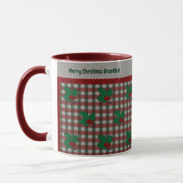 Taza Xmas Gingham de los años 1940 - Personalizado