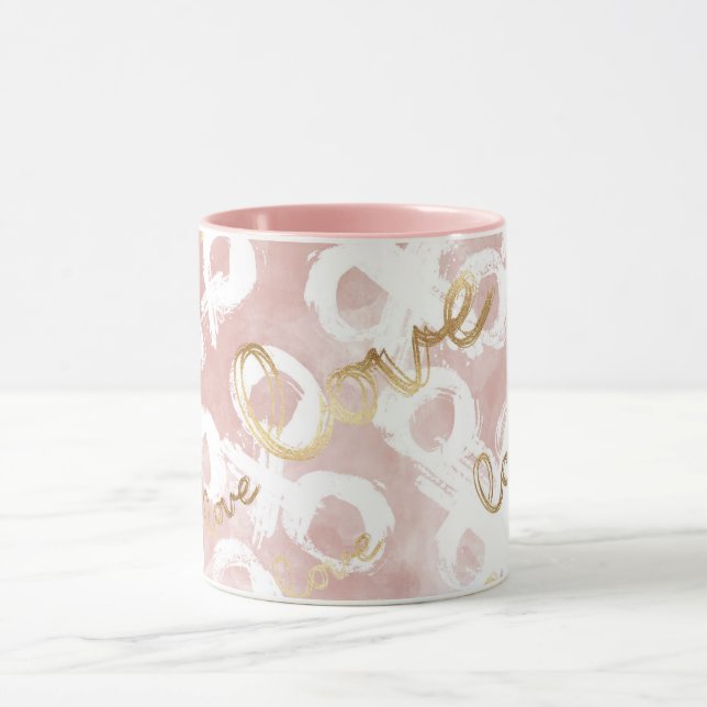 Taza XO de amor al oro blanco rosado (Centro)