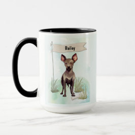 Taza Xoloitzcuintli Watercolor Personalized Dog
