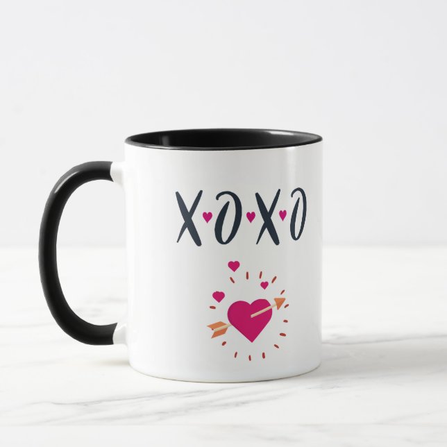Taza XOXO Love El día de San Valentín Mug (Izquierda)