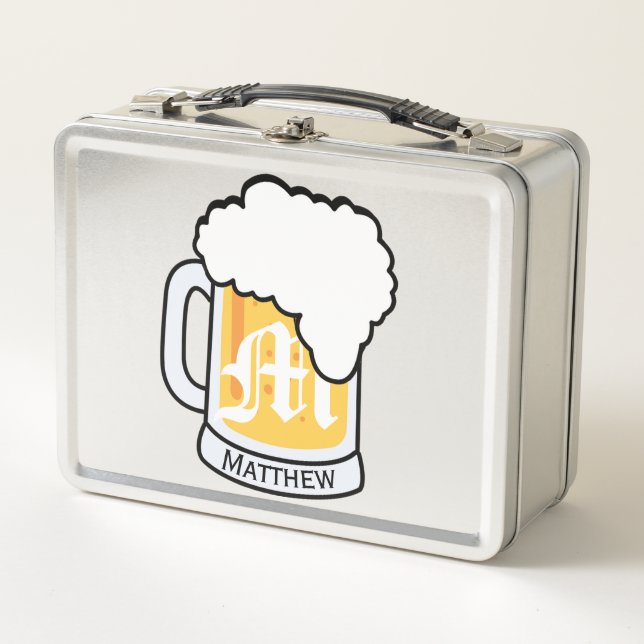 Taza y nombre de cerveza helada monograma (Anverso)