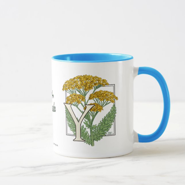 Taza Y para el alfabeto de la flor de la milenrama (Derecha)