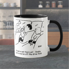 Taza ¿Ya Estamos Ahí? Niño aburrido en el auto