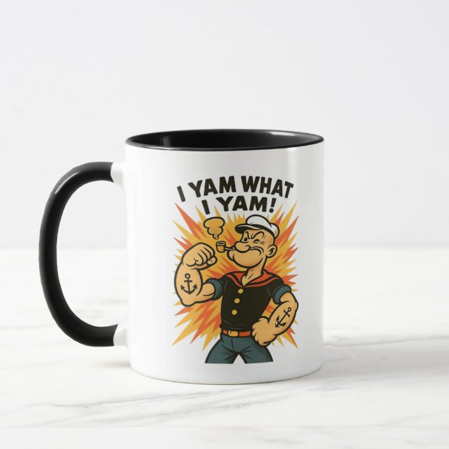 Taza Yam Lo Que Yam Popeye Personalizado Cita Clásica (Izquierda)