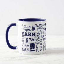 YARN! Typography Blue Knitting Crochet
