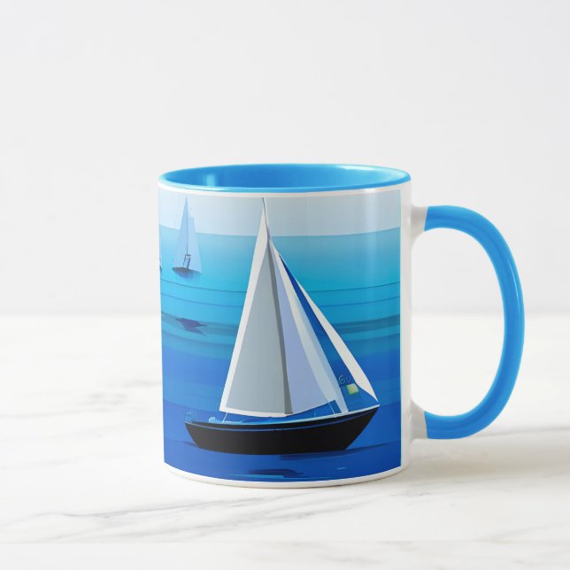 Taza Yate bajo la vela, azul cobalto (Derecha)
