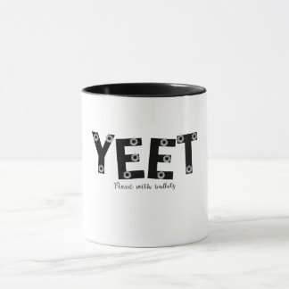Taza YEET Bold Grey Typography fixed bullets Design