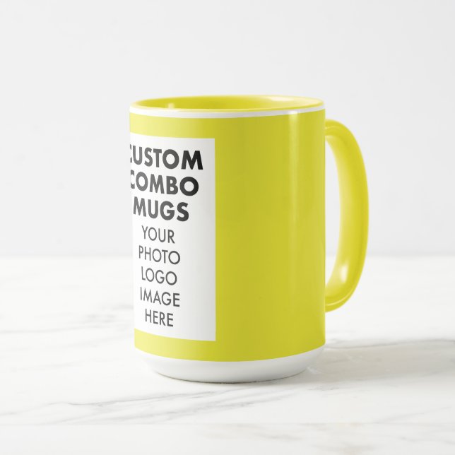 Taza Yellow 4:6 Frame Photo, Logo Large Custom Combo (Anverso derecho)