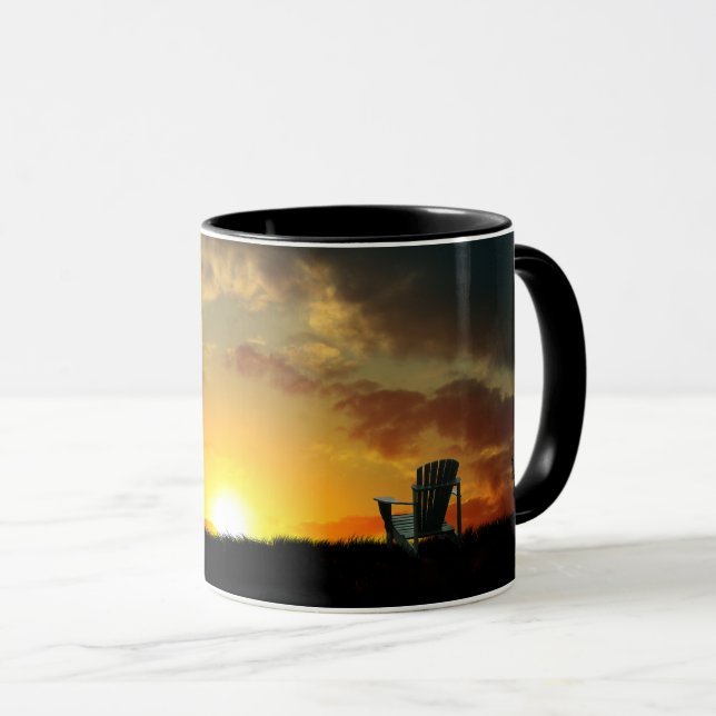 Taza Yellow Sunset Grassy Meadow Coffee Mug (Anverso derecho)