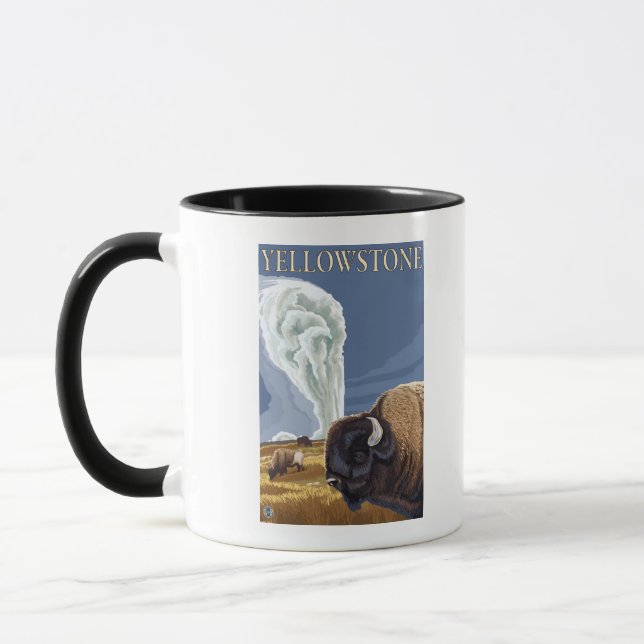 Taza Yellowstone Bison con la vieja fe (Izquierda)