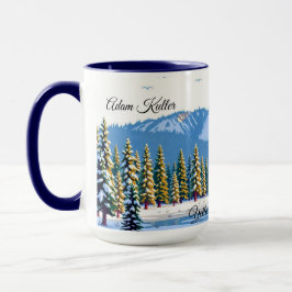 Taza Yellowstone Winter Snow Covered Pines Custom