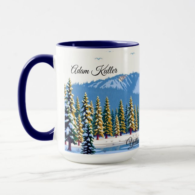 Taza Yellowstone Winter Snow Covered Pines Custom (Izquierda)