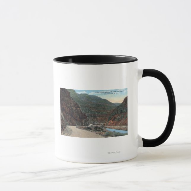 Taza Yellowstone, WY - Yellowstone Highway y Wind 2 (Derecha)