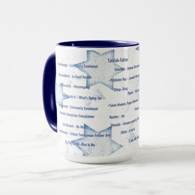 Taza Yiddishe "Cup" Mug es Guay para hablar yiddish (Anverso izquierdo)
