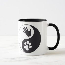 Taza Yin y Yang con mano y pata